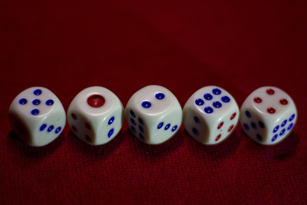 dice, probability, game, chance, luck, gamble, fun, five, probability, probability, probability, probability, probability